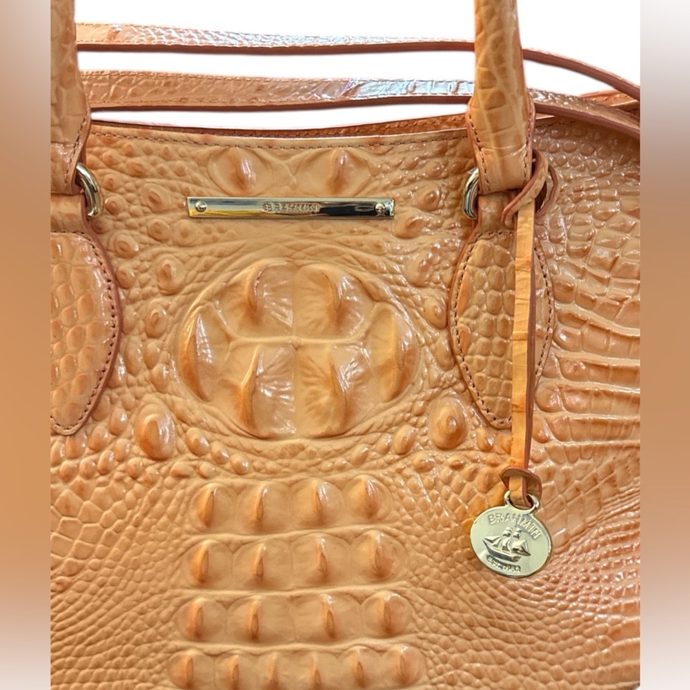Brahmin Melbourne - Small Lena Leather Satchel - Cantaloupe Genuine Leather - Picture 8 of 8